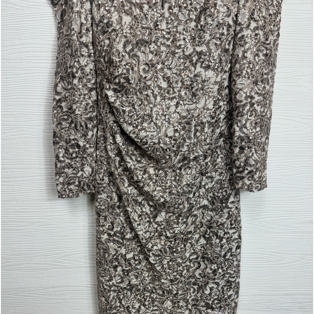 Xscape sequined off shoulder Dress 16P - Picture 5 of 16